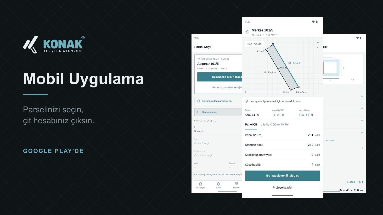 The Konak Tel Çit App: From Parcel to Material List