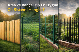 panel çit sistemleri ile çevrilmiş arsa ve bahçe güvenlik çiti uygulaması